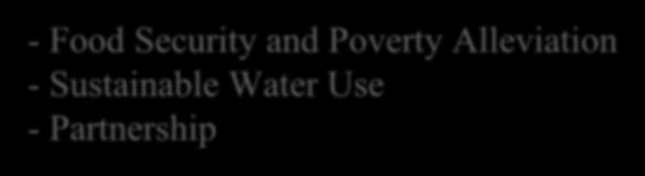 (on March 21, 2003) - Food Security and Poverty Alleviation - Sustainable Water Use - Partnership INWEPF