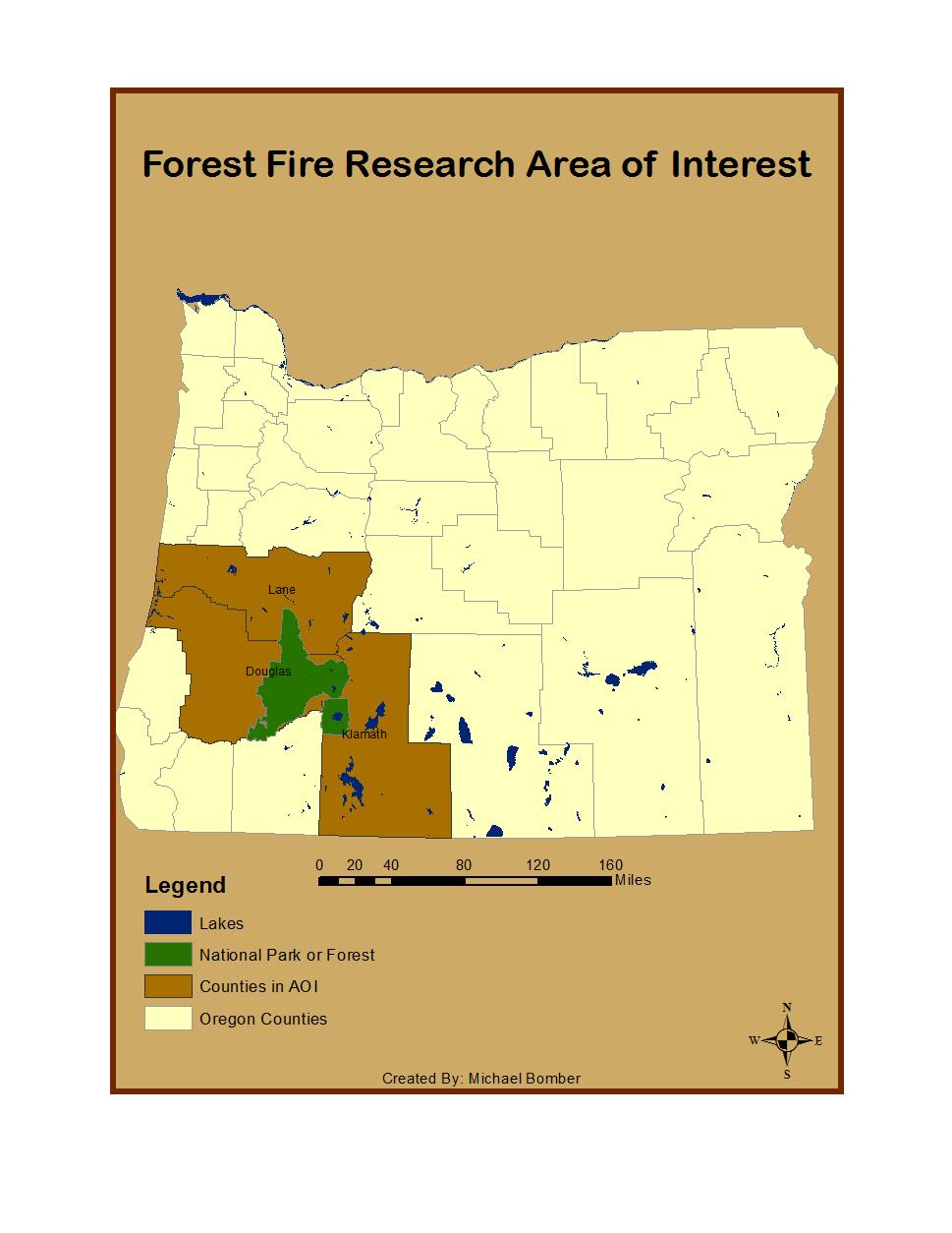 Bomber 1 Fire Susceptibility in Oregon A Fire Risk comparison of Crater Lake National Park and the Umpqua
