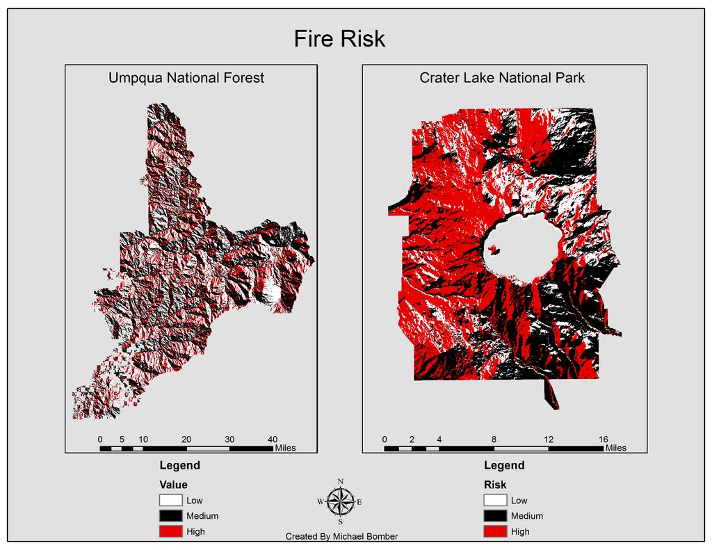 Bomber 12 As I explained earlier in this paper I took all of the factors I just discussed and added them together to get what you see below which a fire susceptibility model of each of the parks.