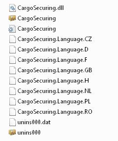 For custom application starts running simply ordinary user privileges. Cargo Securing application consists of the following files: - CargoSecuring.