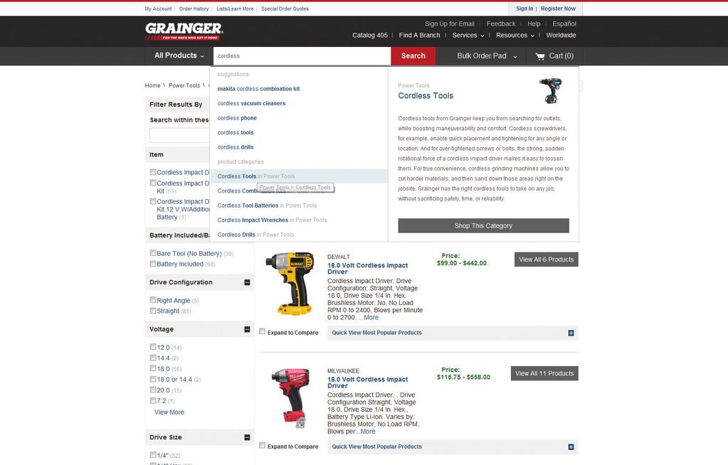 Search Overview Looking for a particular product on Grainger.com has never been easier. We give you all kinds of ways to search and find the products you need.