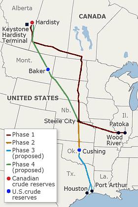Keystone Pipeline Pipeline system to transport syntheic crude oil from the oil sands