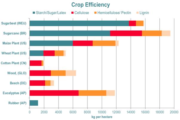 Beet sugars are a preferred feedstock for biobased products Gains in Field Productivity (tons beat or cane/ha) Key data beets, 2017: 90 t/ha, resulting in 16.