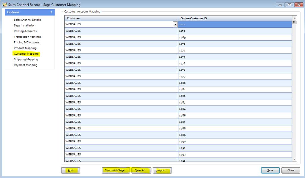 Customer Mapping The Customer Mapping screen holds the relationship between the Sage Customer Account and the unique buyer details in Tradebox and enables Tradebox to recognise which existing Sage