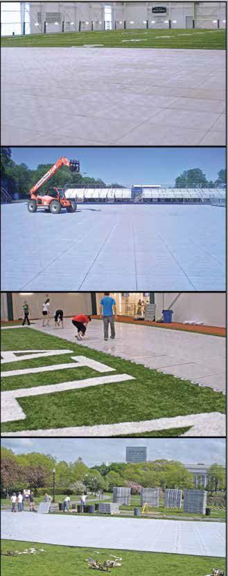 FIELDTURF ARMOUR HU HEAVY USE PROTECTION Our premium turf protection system is designed to handle heavy loads and to provide the ultimate in stability and ground protection.