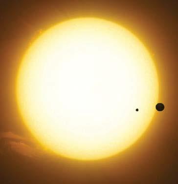 NEWS Heavy Air Pollution May Lower Cognitive Test Scores Artist s impression of the exoplanet Kepler- 1625b (larger black dot) and its potential exomoon (smaller black dot) transiting their host star.