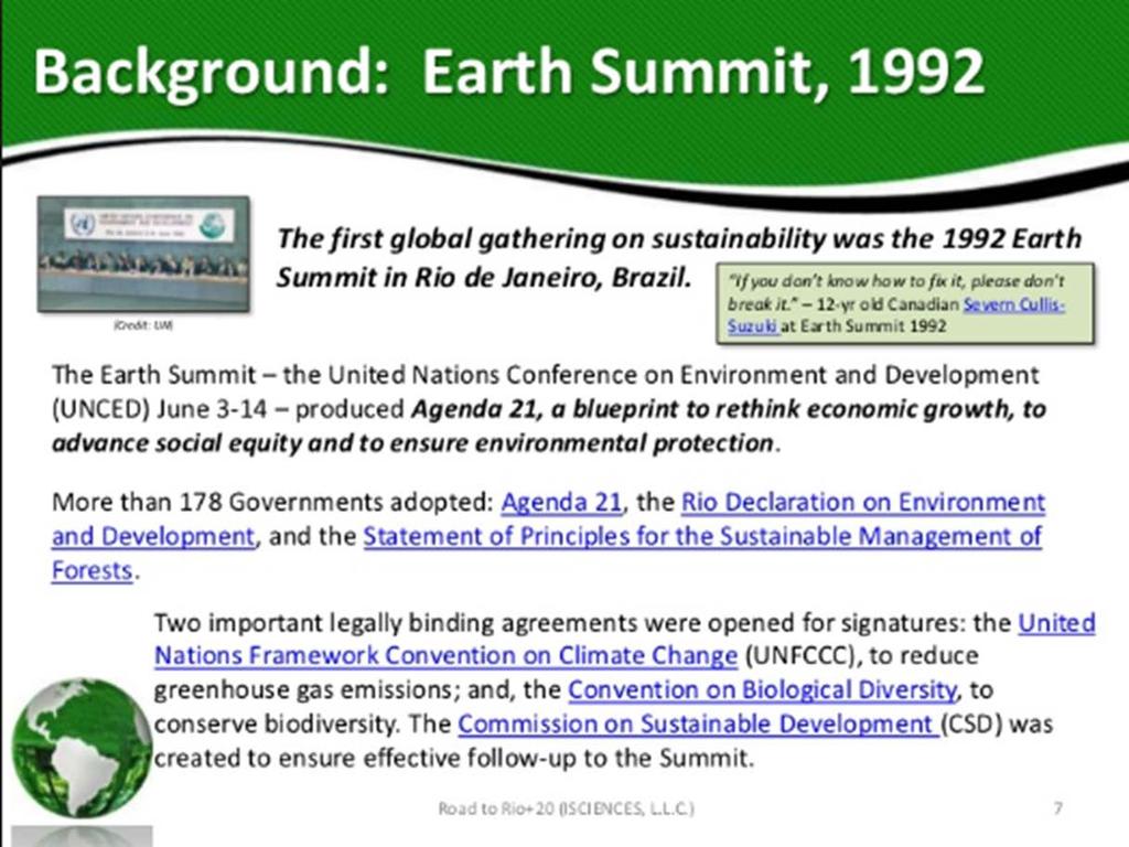 1992: EARTH SUMMIT IN