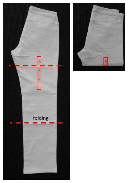 LADIES WEAR Ladies BASIC pants, all sizes, no hanger, back out, with our without sizetape The foldings shown here are also the one to be applied for pants no hanger, back out with/no sizetape plus