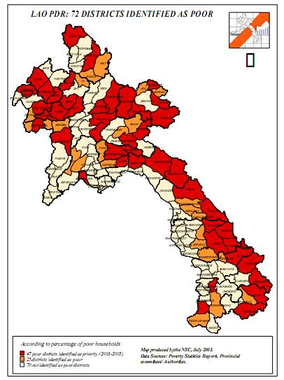 Distribution of poor districts 47 identified poorest 25