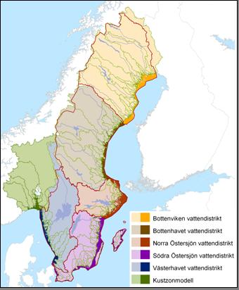 Models for predictions in ungauged basins 5 water districts 2 fresh-water bodies and 6 coastal zones in Sweden Fresh water HYPE model: dynamic (daily) integrated water systems