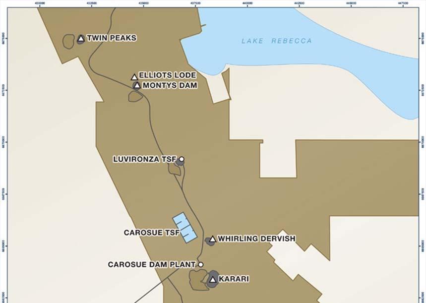 Carosue Dam District Key Projects Karari Resources: 12.9mt @ 1.3g/t = 557koz. Reserves: 4.8mt @ 1.3g/t = 205koz.