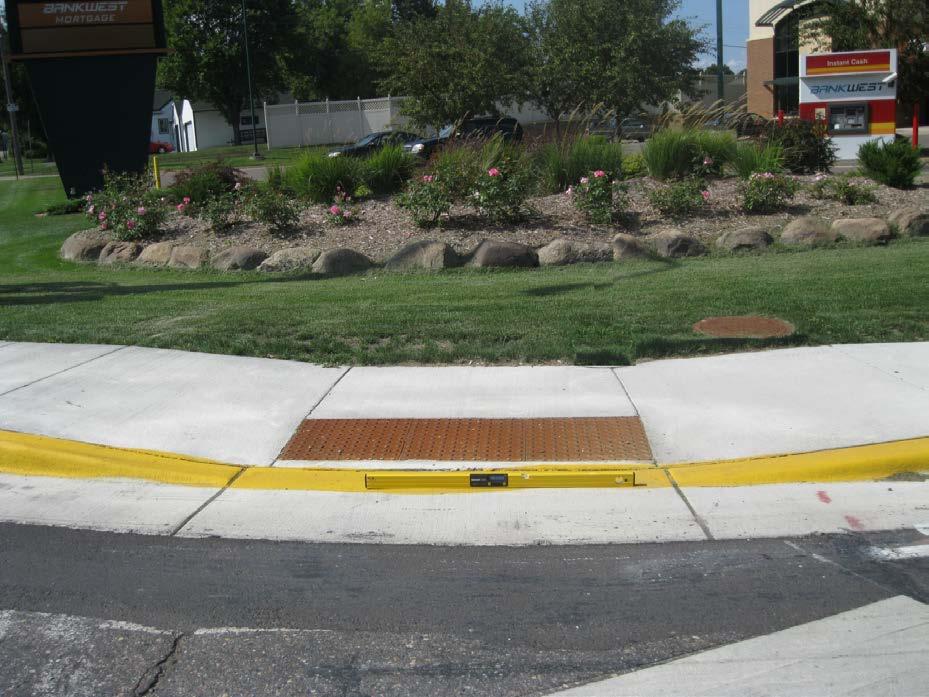 Parallel Ramp is parallel to the curb line.