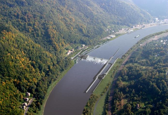Construction works: 2023 2025 Lock Děčín Scope of the project: gated weir in the line 737,12 km lock chamber about the size of 200x24 m incl.