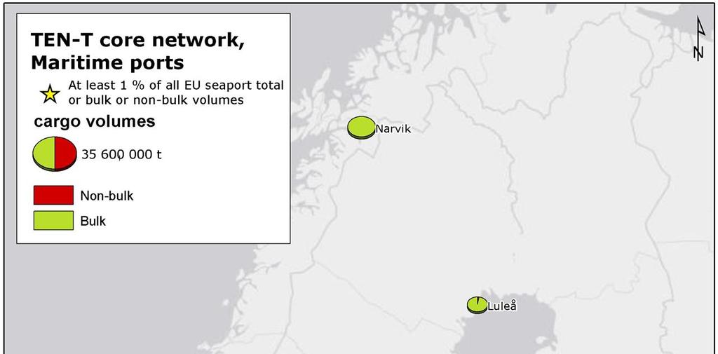 Figure 3. TEN-T Core Network main nodes for freight traffic only in the Baltic Sea Region. C. Main nodes for passenger traffic only 1. The airports of urban main nodes according to A.1 A.3. Among these airports, those which exceed 1 % of the total annual passenger volume within the EU have to be connected to the railway network, latest by end of 2050.