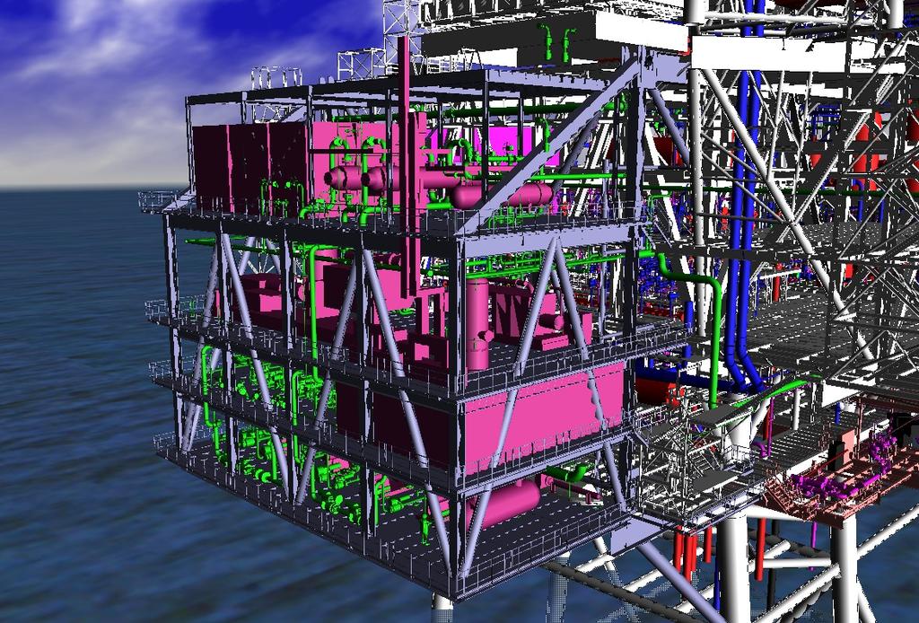 DF1 Module on Miller Platform View Looking South West Fuel gas Membrane Package Dropped Object Protection Frame Co-Injection Coolers Flare Gas Recovery Cooler Reject CO2
