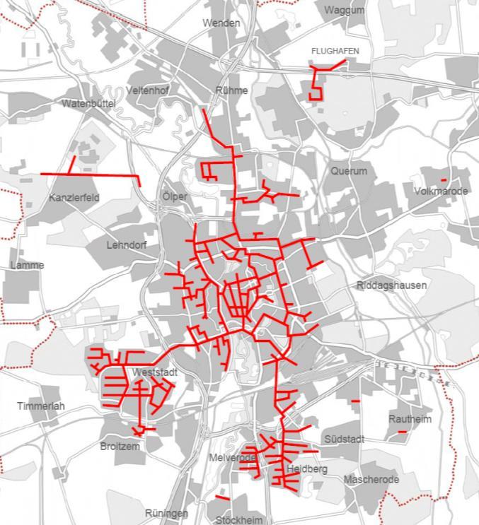 District heating networks in Braunschweig 20 km