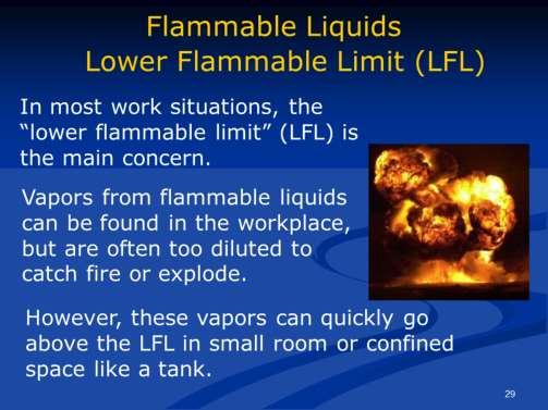 Vapors that exceed the LFL are usually toxic as well, and lower the amount of oxygen.