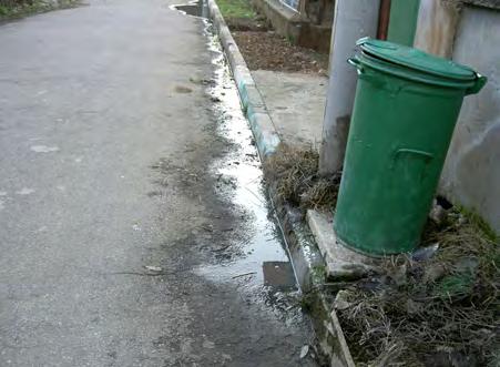 A street contaminated by wastewater from over flowing septic tanks In some rural regions, households discharge their wastewater of the flushed toilets, shower, wash water and kitchen, to a so- called