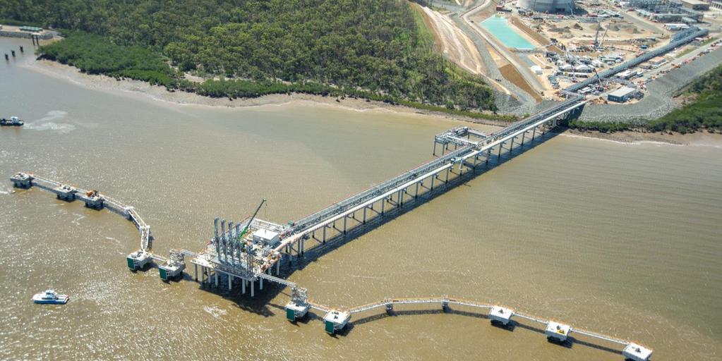 LNG jetty, Curtis Island, 31 March 2014.