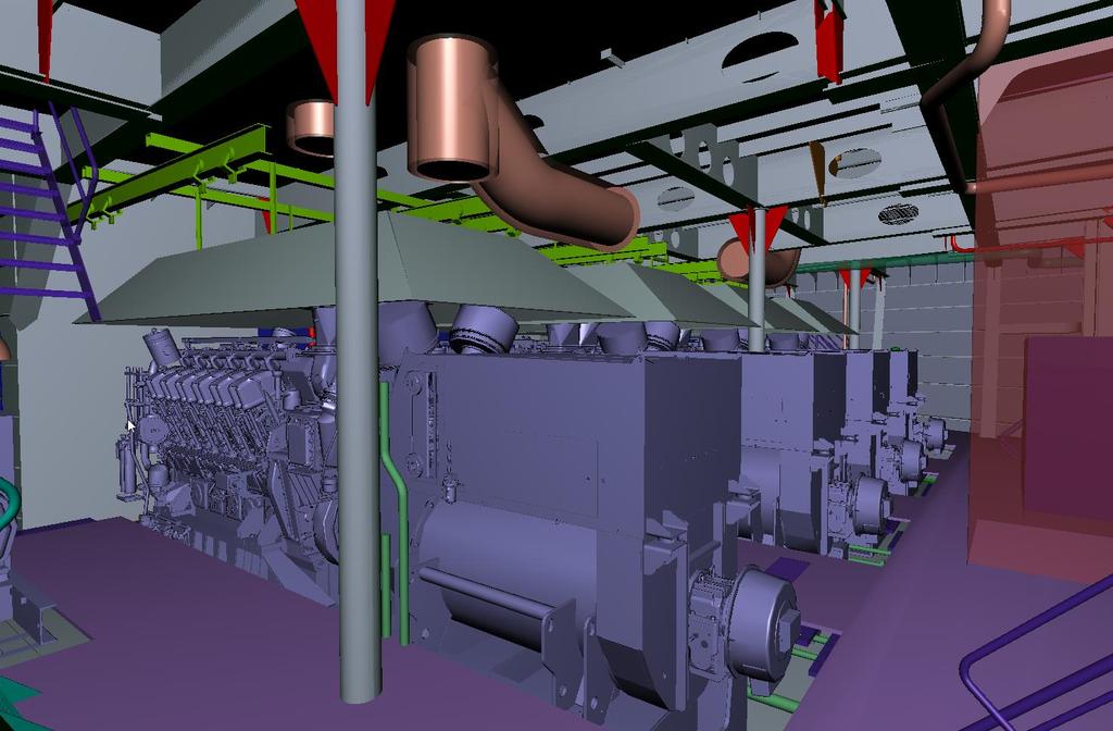 CONOSHIP INTEGRATES LNG ENGINEROOM Integrating engines & piping in 3D design & engineering 4 x ABC 12V DZD Dual Fuel Generator sets Inherently Gas Safe, incl.