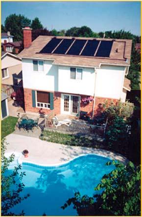 The basic principle of these systems is the same as with solar service hot water systems, with the difference that the pool itself acts as the thermal storage.
