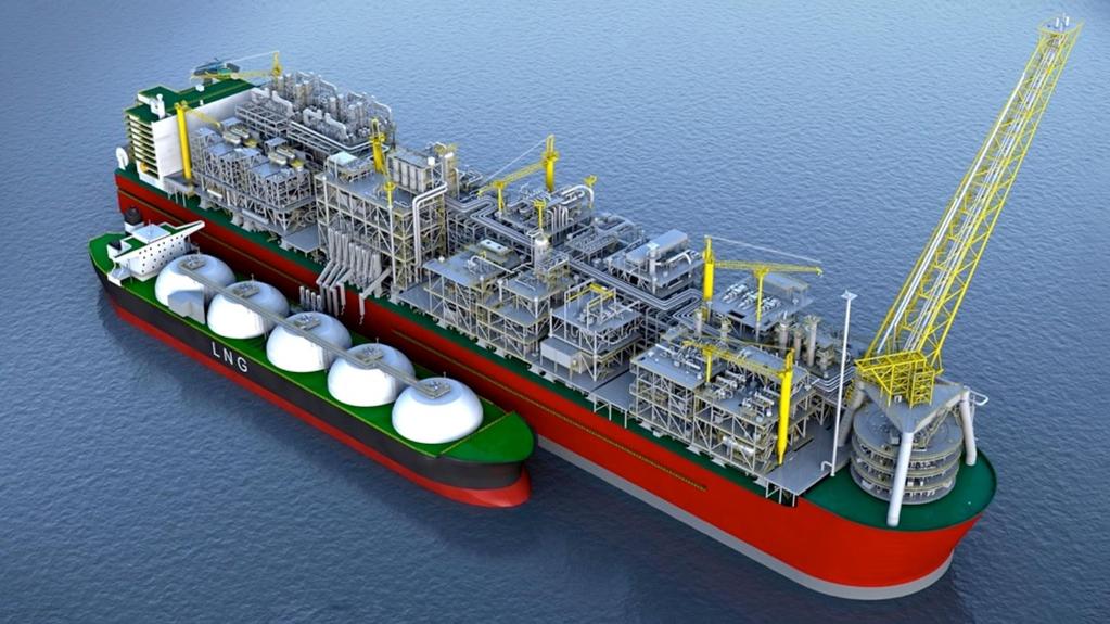 PRELUDE FLNG FACILITY: LAYOUT Accommodation Utilities Steam boilers Acid gas stripping, MEG regeneration Flare boom Liquefaction of natural gas into LNG Separation of gas and liquids End