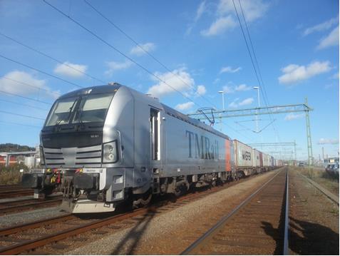 The 722 meter long freight train from Örebro arrive Harbour of Gothenburg. September 25th, 2014. Cost benefit outcome A cost benefit outcome has been customized for the specific testing train.