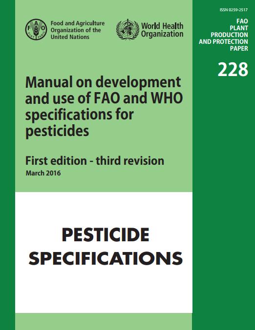 Pesticide specifications FAO/WHO Joint Meeting on Pesticide Specifications (JMPS)