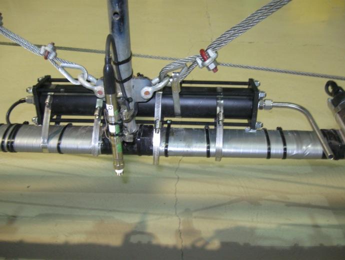 11 Downstream Measuring Chamber To verify the downstream measure of specific mechanical energy directly in the flow, a measuring vessel (Figure 15) was installed on the frame with the thermometers