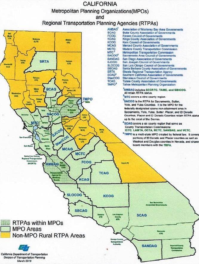 California s Regional Planning Partners 18 Metropolitan