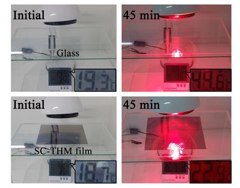 Performance of SC-THM Heat Mirror Test : IR Irradiation 44.6 ⁰C 22.