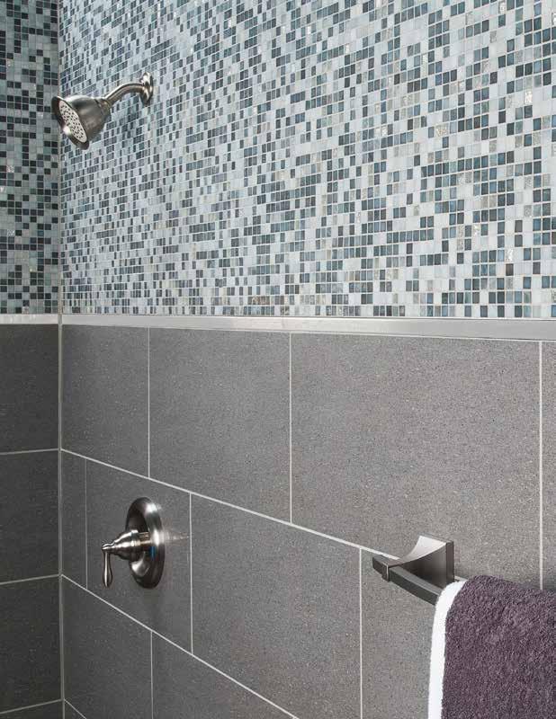 shower corners and along the bench to create a seamless