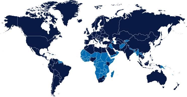 Used by millions of companies Countries with a GS1 Member Organisation Countries served on a direct basis