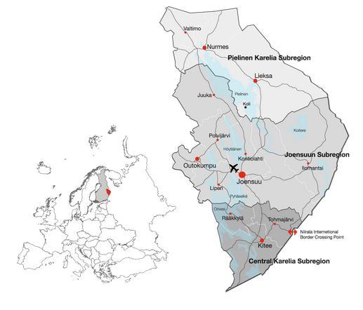 North Karelia Region Population: 165,300 inhabitants (2014) in 13 municipalities. Capital: Joensuu, known as European Forest Capital.