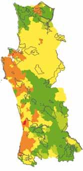 Right Average value of the NH 3 emissions for the Natura 2000 network in Portugal based on NH 3 emissions information at the council level limits (eight µg/m 3 ) but in accordance with the