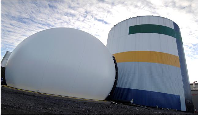 Gasum injects upgraded biogas into the natural gas network, capacity 14 GWh/a.