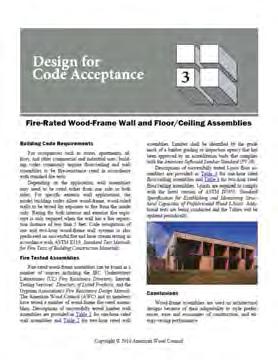 Documented in Approved Source Fire-resistance designs - AWC Design for Code Acceptance Pubs - 33 Documented in