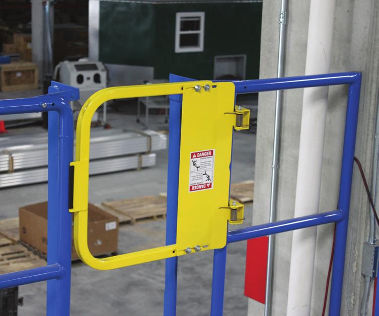 PAIRED LADDER SAFETY GATE This self-closing swing gate provides 42" top- and mid-rail protection, minimizing the chance