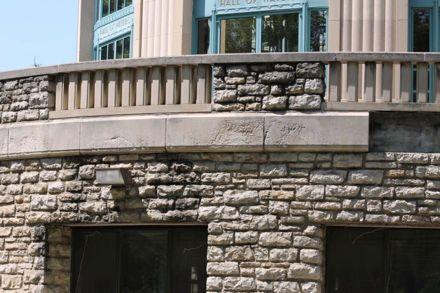 Observations made on-site showed large portions of the limestone mortar joints have failed. The mortar has either separated from the stone or has cracked in the center portions.