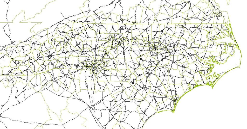 Carolina to Interstate highways outside North Carolina.