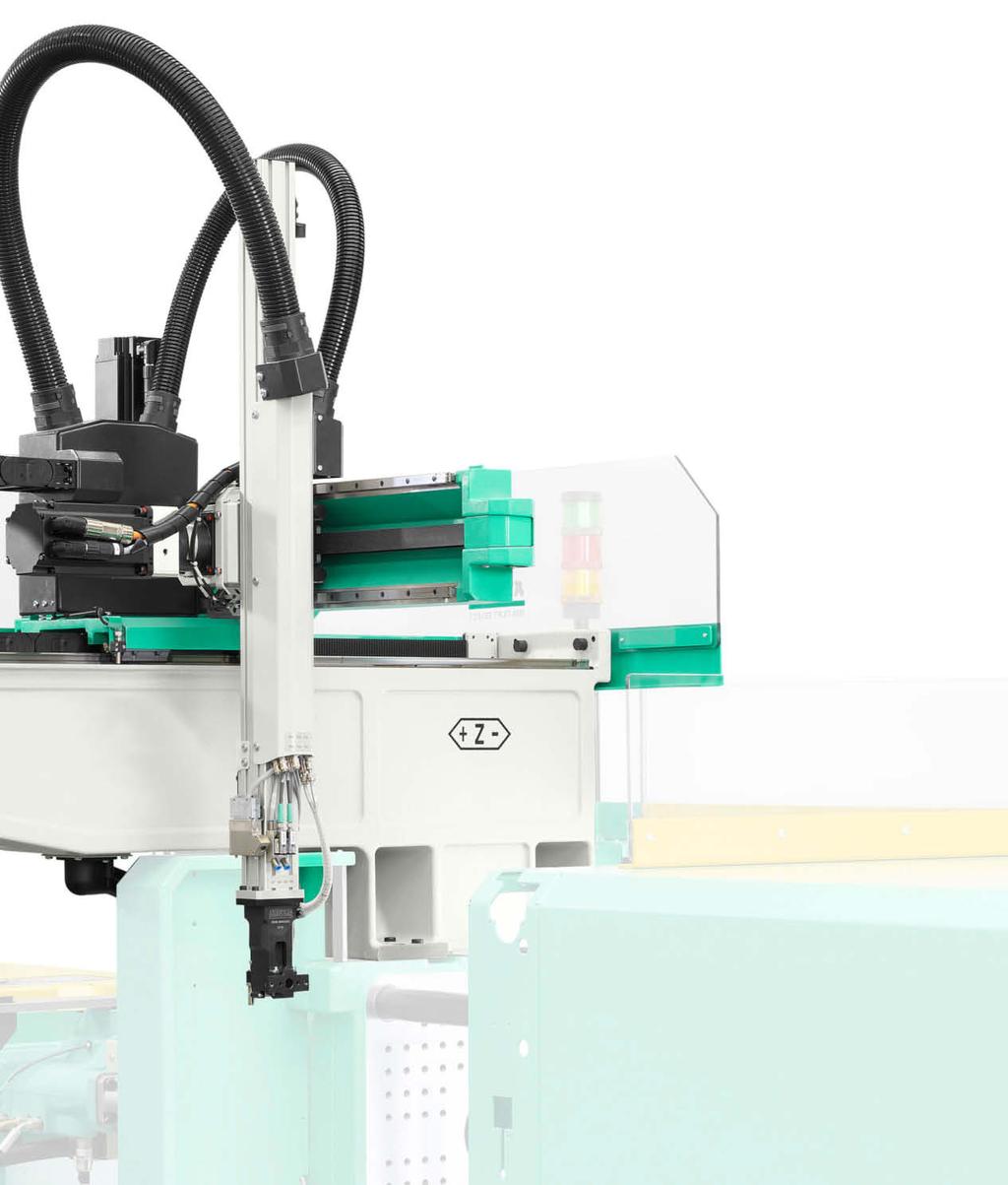 3 Practice-oriented options An additional gripper axis for separate sprue removal or setting down the finished parts