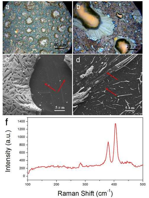8. Syntheses of MoS 2 films on Au substrate and Raman Spectrum Figure S8. (a) and (b). Optical images of CVD MoS 2 films on Au substrates. The yellow parts are Au particles.