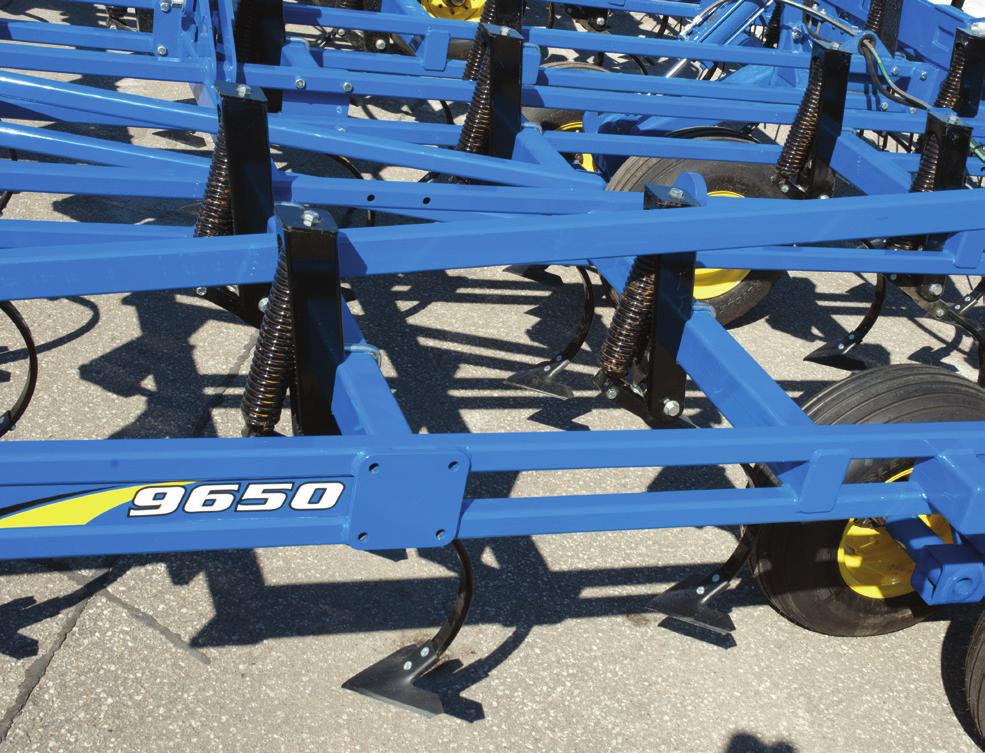 ROVED AND UNIFORM EMERGENCE High Quality Frames High-tech laser cutters and robotic welders provide manufacturing capabilities that place the heavy-duty bridge frame of the 9600 Field Cultivator in a
