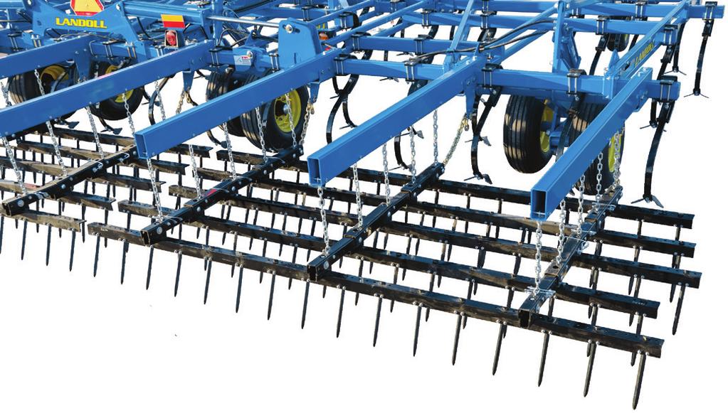 The 14 spacing between rows and 18 long tines handle the heaviest residue conditions. Each section has down pressure, height, pitch and tine angle adjustment to match field conditions.