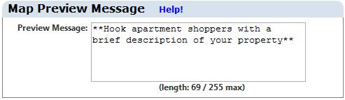 Description -7- Preview Message Enter a brief message to be displayed in the full listing of your property.