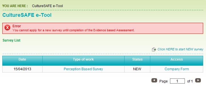 surveys until you have completed the Evidence based-assessment as shown