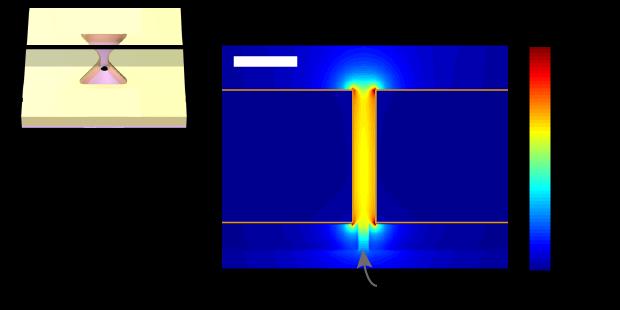 S7. Simulation of the normalized electric field across the gold nanoantenna gap Figure S7.