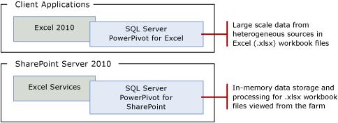 Add-on to Microsoft Excel 2010 (SQL Server PowerPivot for Excel) Application service in SharePoint 2010 to support business intelligence (SQL Server PowerPivot for SharePoint) A subsequent section