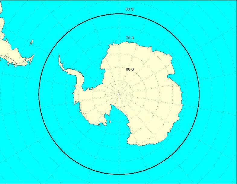 Geographical demarcation of the Antarctic water in