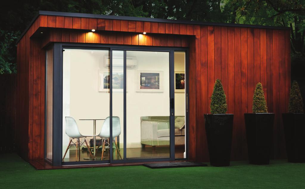CUBE 17 SIZE: 4.8m x 3.6m STANDARD SPECIFICATIONS : Foundations: Post foundations in concrete. Double Glazing: Energy rated aluminium framed windows and doors.